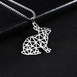 Wolf Necklace Stainless Steel Animal Pendant Punk Jewelry