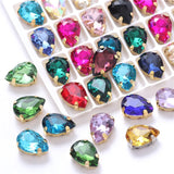 Colorful Glass Sew On Rhinestones With Claw Handicrafts for Garment