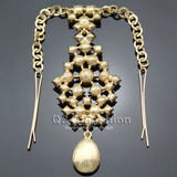 Emerald Crystal Bindi Hair Pin Chain Tikka Tiara