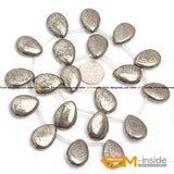 Teardrop Gray Pyrite Beads Natural Stone DIY Bead 15 Inches