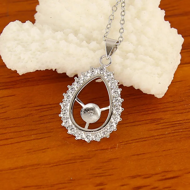 Teardrop Pendant Base Mountings Findings for Pearls Beads Stones, 10pcs/lot