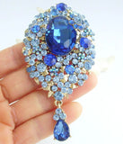 Teardrop Pendant Rhinestone Crystal Necklace NL04882C9