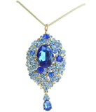 Teardrop Pendant Rhinestone Crystal Necklace NL04882C9