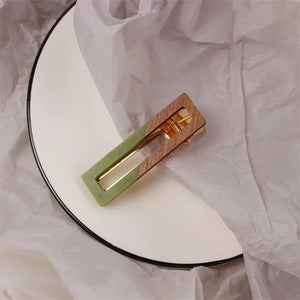 Teardrop Teak + Acrylic Hair Clip Boho Hair Accessories