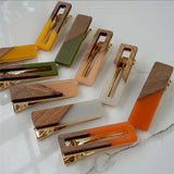 Teardrop Teak + Acrylic Hair Clip Boho Hair Accessories