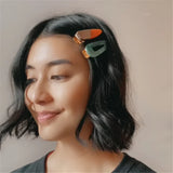 Teardrop Teak + Acrylic Hair Clip Boho Hair Accessories