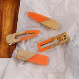 Teardrop Teak + Acrylic Hair Clip Boho Hair Accessories
