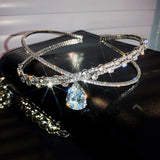Heartbeat Tears Zircon Water Drop Collar Necklace