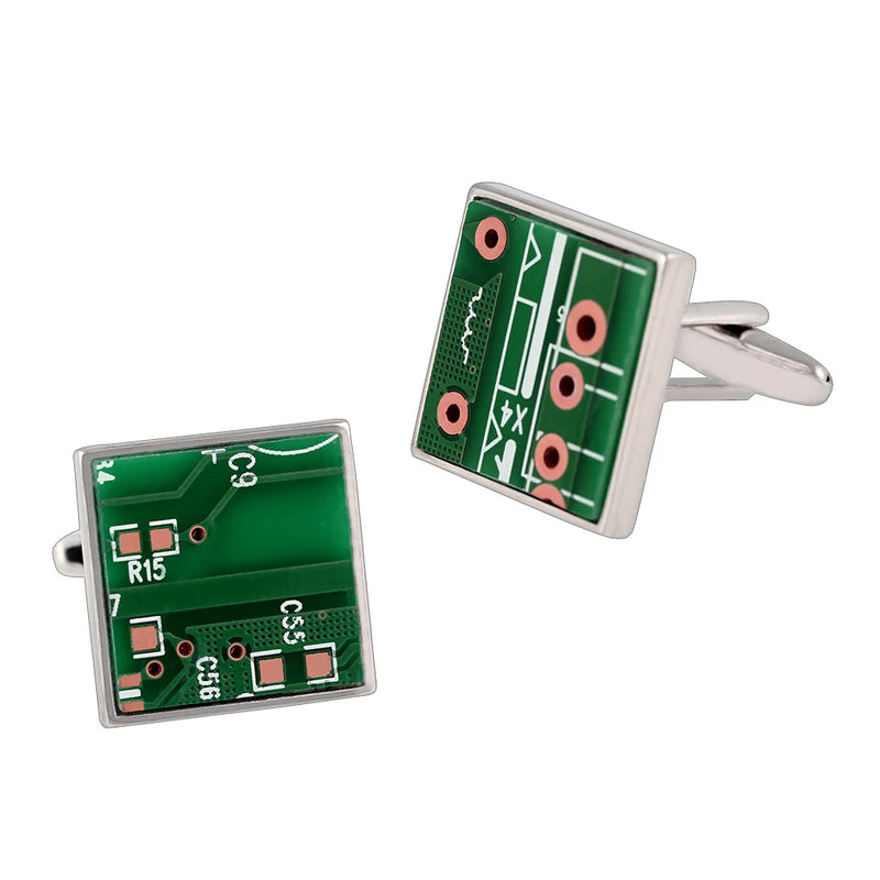 Circuit Board Copper Cufflink for Tuxedo
