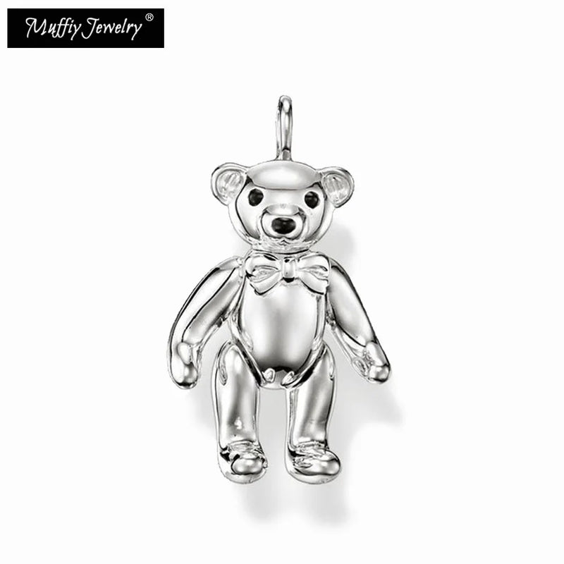 Teddy Bear Pendant 925 Sterling Silver Necklace Accessories