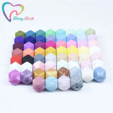 10 PCS 14-17 MM Hexagon Silicone Beads Teething Necklace 45 Colors