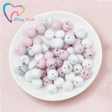 10 PCS Marble & Gritty Hexagon 14-17 MM Teething Silicone Beads
