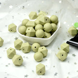 10 PCS Sage Green 12-15 MM Round Silicone Beads Baby Chew Teething Loose Beads