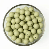 10 PCS Sage Green 12-15 MM Round Silicone Beads Baby Chew Teething Loose Beads