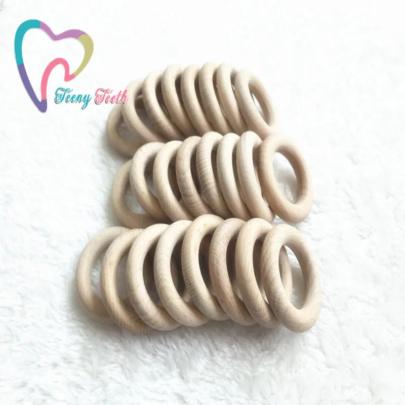 10 Large Beech Wood Rings - 2.16 inch Diameter - Jewelry, Teethers Rings