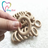 10 pcs Large Wood Rings 2.75 inch Jewelry Teethers Natural Beech Wood Rings