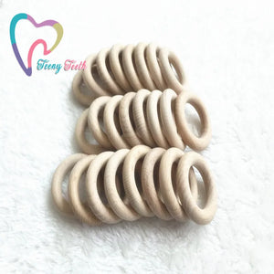 10 pcs Large Wood Rings 2.75 inch Jewelry Teethers Natural Beech Wood Rings