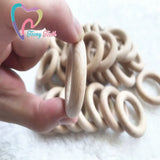 10 pcs Large Wood Rings 2.75 inch Jewelry Teethers Natural Beech Wood Rings