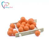 10PCS Orange Round Silicone Beads Baby Teether Eco-friendly Sensory Necklace