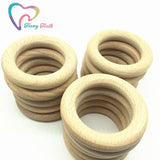 20 PCS 70MM Beech Wood Rings for Teething Toy Making