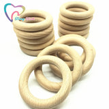 20 PCS 70MM Beech Wood Rings for Teething Toy Making