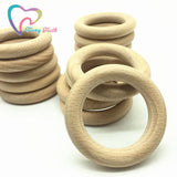 20 PCS 70MM Beech Wood Rings for Teething Toy Making