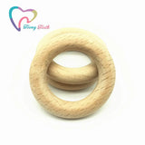 20PCS Beech Wooden Round Ring Wood Teether Rings DIY Teething Crafts Gift