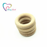 20PCS Beech Wooden Round Ring Wood Teether Rings DIY Teething Crafts Gift