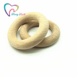 20PCS Beech Wooden Round Ring Wood Teether Rings DIY Teething Crafts Gift