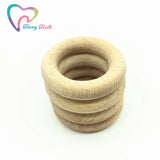 20PCS Beech Wooden Round Ring Wood Teether Rings DIY Teething Crafts Gift