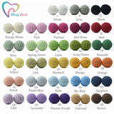 50 PCS 20 MM Crochet Round Wooden Beads 26 Colors Teething Crochet Beads