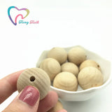 50 PCS Beech Wood Round 25mm Beads Unfinished DIY Jewelry