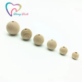50 PCS Beech Wood Round 25mm Beads Unfinished DIY Jewelry