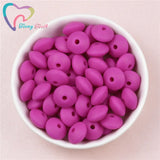 50 PCS Fuchsia Pacifier Clip Silicone Teether Lentil Beads Baby Toys