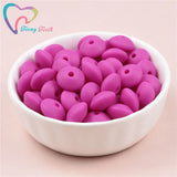 50 PCS Fuchsia Pacifier Clip Silicone Teether Lentil Beads Baby Toys