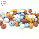 50 PCS Mango Maroon 12 MM Silicone Lentil Loose Beads