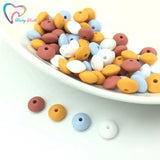 50 PCS Mango Maroon 12 MM Silicone Lentil Loose Beads