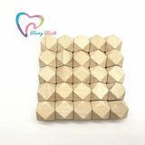 50 pcs Beech Wood Hexagon 15 mm Beads Unfinished DIY Jewelry