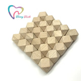 50 pcs Beech Wood Hexagon 15 mm Beads Unfinished DIY Jewelry