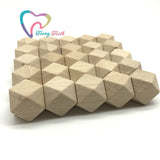 50 pcs Beech Wood Hexagon 15 mm Beads Unfinished DIY Jewelry