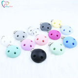 5PCS Silicone Pacifier Clip Round Shape Soother Clip Baby Teething Toys