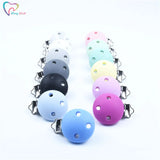 5PCS Silicone Pacifier Clip Round Shape Soother Clip Baby Teething Toys