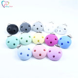 5PCS Silicone Pacifier Clip Round Shape Soother Clip Baby Teething Toys