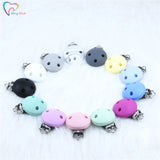 5PCS Silicone Pacifier Clip Round Shape Soother Clip Baby Teething Toys
