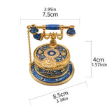 Telephone Cloisonne Style Handicrafts Diamond Jewelry Container Box