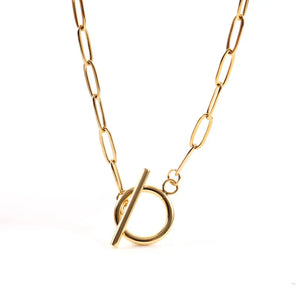 Classic Paper Clip Chain Necklace Women Stainless Steel Link Chain Necklace