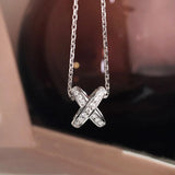 Temperament Cross Necklace Geometric Pendant Choker Chain Jewelry