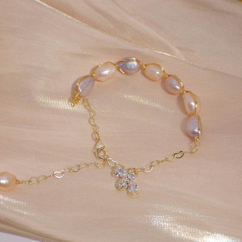 Natural Pearl Bracelet 14K Real Charm Adjustalbe Pulseras Feminia Jewelry