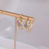 Druzy French Zircon Geometric Earrings for Women