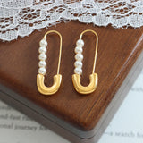 Retro Style Paper Clip Pearl Earrings Personalized Jewelry Accessories